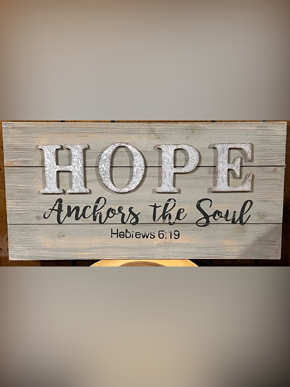 Hobby Lobby Hope Anchors the Soul Pallet Wall Decor 22”x11”
